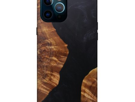 iPhone 12 Pro Max Wood+Resin Live Edge Phone Case - Kirsten (Pure Black, 601239) Online now