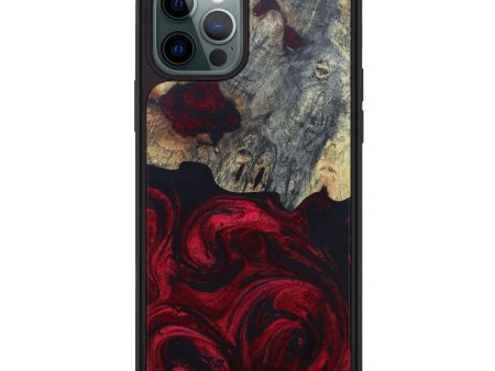 iPhone 12 Pro Wood+Resin Phone Case - Tuesday (Dark Red, 602460) Online Sale