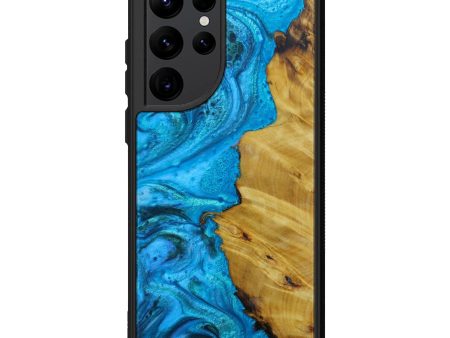 Galaxy S22 Ultra Wood+Resin Phone Case - Carlton (Light Blue, 602028) on Sale