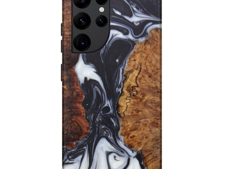 Galaxy S22 Ultra Wood+Resin Live Edge Phone Case - Cherilynn (Black & White, 602521) on Sale