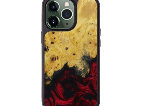 iPhone 13 Pro Wood+Resin Phone Case - Joana (Dark Red, 600754) Sale