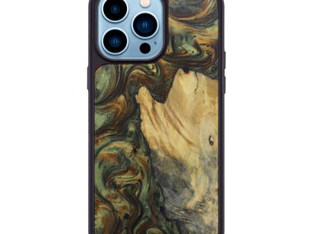 iPhone 14 Pro Max Burl Wood Phone Case - Florentia (Dark Green, 602335) For Discount