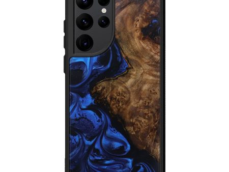 Galaxy S22 Ultra Burl Wood Phone Case - Veronique (Dark Blue, 600630) on Sale