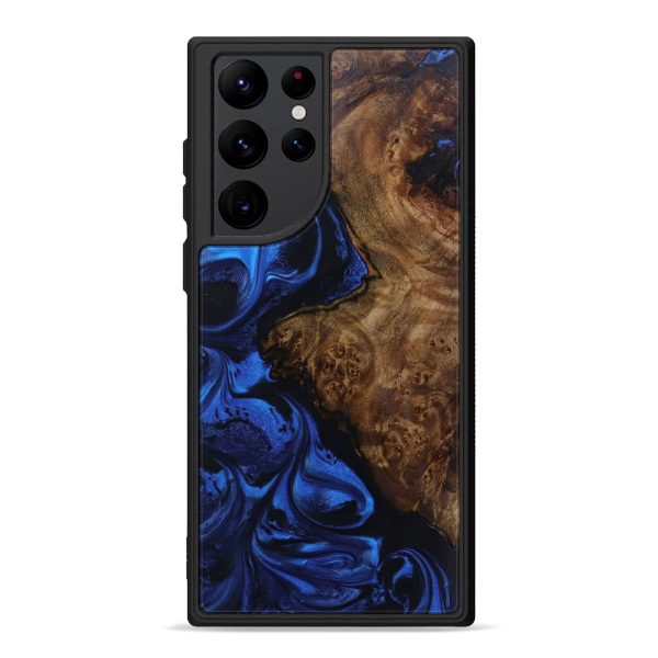 Galaxy S22 Ultra Burl Wood Phone Case - Veronique (Dark Blue, 600630) on Sale