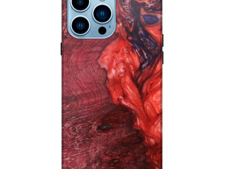 iPhone 14 Pro Max Wood+Resin Live Edge Phone Case - Alfred (Dark Red, 601240) Discount