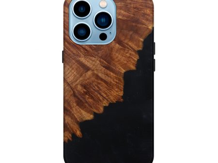 iPhone 14 Pro Wood+Resin Live Edge Phone Case - Julina (Pure Black, 600539) Online