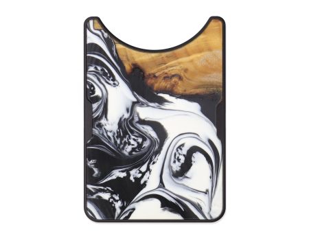 Alloy Wood+Resin Wallet - Norina (Black & White, 603167) For Sale