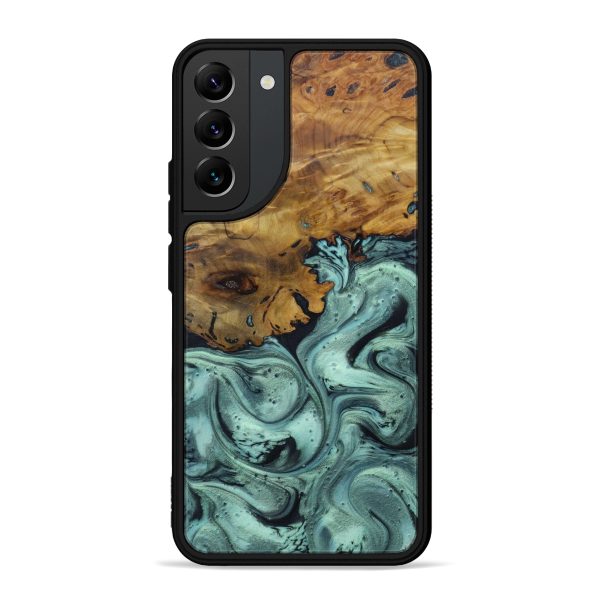 Galaxy S22 Plus Wood+Resin Phone Case - Stace (Dark Green, 600684) Hot on Sale