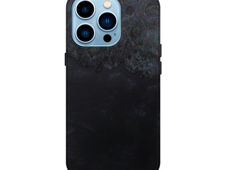 iPhone 14 Pro Wood+Resin Live Edge Phone Case - Alberta (Pure Black, 600535) on Sale