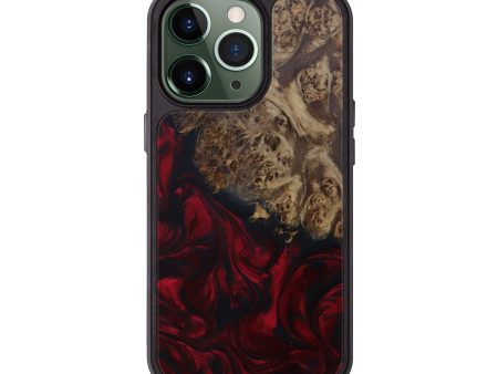 iPhone 13 Pro Wood+Resin Phone Case - Thom (Dark Red, 600752) Cheap