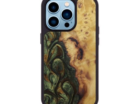 iPhone 14 Pro Burl Wood Phone Case - Aprilette (Dark Green, 602341) Online Sale