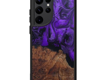 Galaxy S22 Ultra Wood+Resin Phone Case - Mersey (Purple, 601899) Fashion