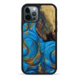 iPhone 12 Pro Wood+Resin Phone Case - Abagael (Teal & Gold, 601045) Sale