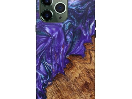 iPhone 13 Pro Max Wood+Resin Live Edge Phone Case - Delia (Purple, 601245) on Sale