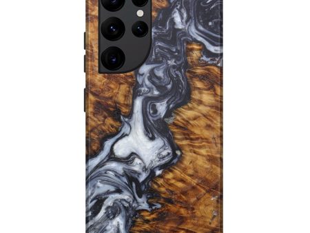 Galaxy S22 Ultra Wood+Resin Live Edge Phone Case - Nancey (Black & White, 602463) For Sale