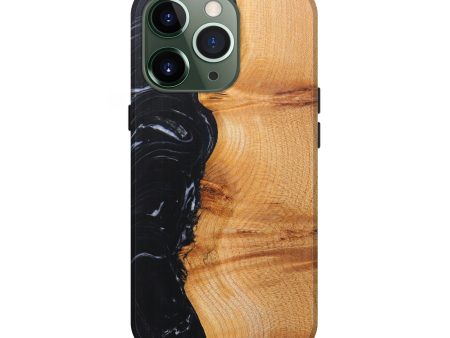 iPhone 13 Pro Wood+Resin Live Edge Phone Case - Ignatius (Pure Black, 601236) Hot on Sale