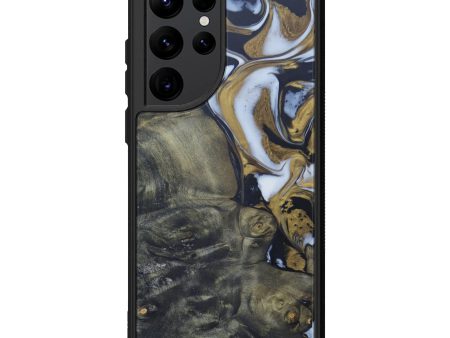 Galaxy S22 Ultra Wood+Resin Phone Case - Efdal (Black & White, 602024) Cheap