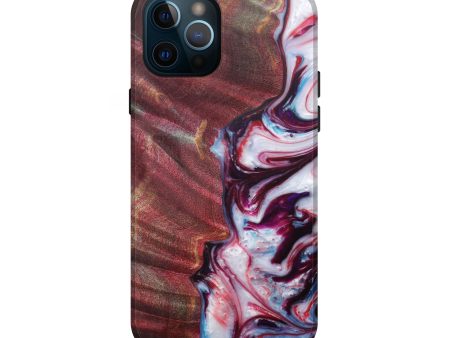 iPhone 12 Pro Wood+Resin Live Edge Phone Case - Ermengarde (Dark Red, 601244) Supply