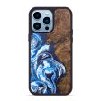 iPhone 14 Pro Max Burl Wood Phone Case - Hudai (Dark Blue, 600603) For Cheap