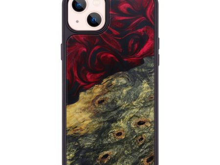 iPhone 14 Plus Wood+Resin Phone Case - Frannie (Dark Red, 600750) Online Hot Sale