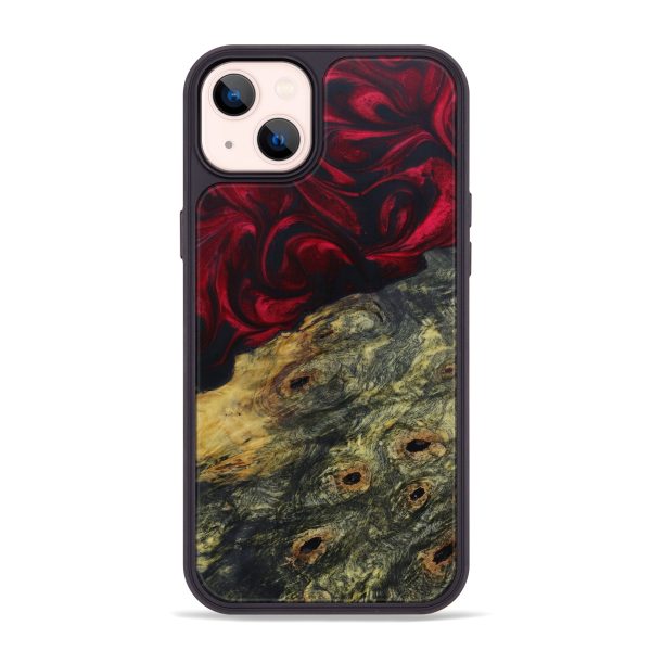 iPhone 14 Plus Wood+Resin Phone Case - Frannie (Dark Red, 600750) Online Hot Sale