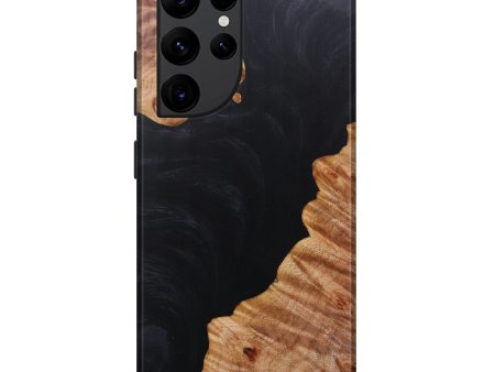 Galaxy S22 Ultra Wood+Resin Live Edge Phone Case - Sybyl (Pure Black, 601238) For Cheap