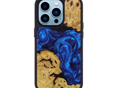 iPhone 14 Pro Burl Wood Phone Case - Guenevere (Dark Blue, 600619) Online Sale