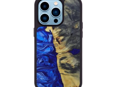 iPhone 14 Pro Burl Wood Phone Case - Georgeanna (Dark Blue, 602329) Cheap