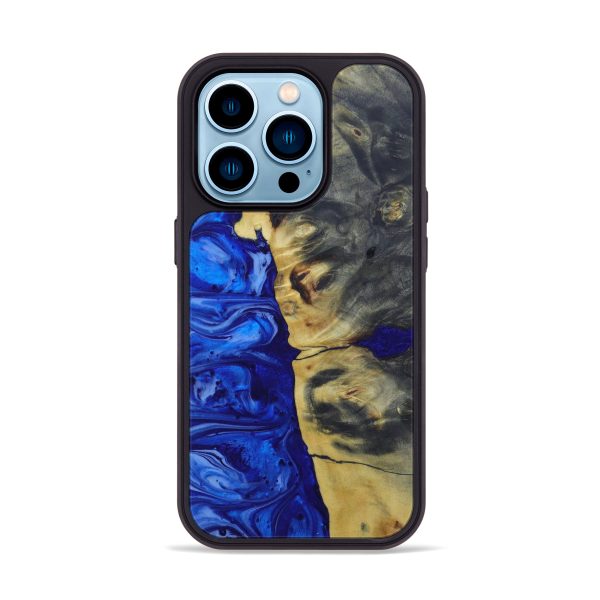 iPhone 14 Pro Burl Wood Phone Case - Georgeanna (Dark Blue, 602329) Cheap