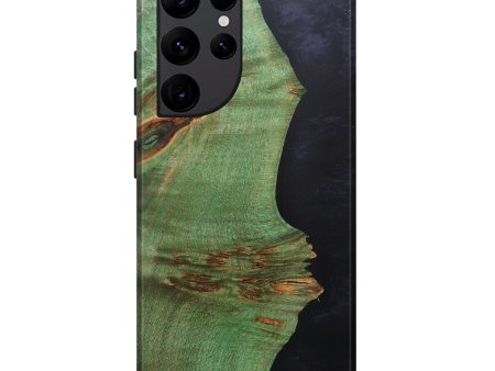 Galaxy S22 Ultra Wood+Resin Live Edge Phone Case - Shuji (Pure Black, 600501) For Cheap