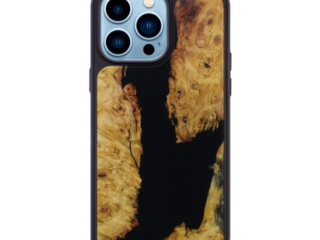 iPhone 14 Pro Max Wood+Resin Phone Case - Mariana (Pure Black, 600722) Discount