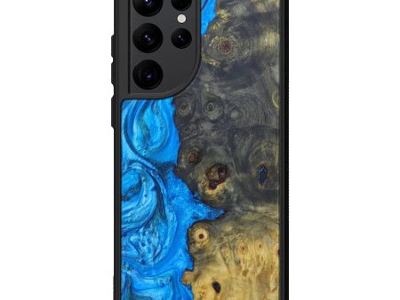 Galaxy S22 Ultra Wood+Resin Phone Case - Abra (Light Blue, 602972) For Sale