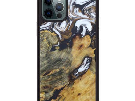 iPhone 12 Pro Wood+Resin Phone Case - Baris (Black & White, 602026) Cheap