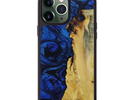 iPhone 13 Pro Max Burl Wood Phone Case - Kinna (Dark Blue, 600602) Hot on Sale