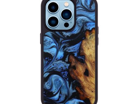 iPhone 14 Pro Burl Wood Phone Case - Rodrigo (Dark Blue, 600606) Online Hot Sale