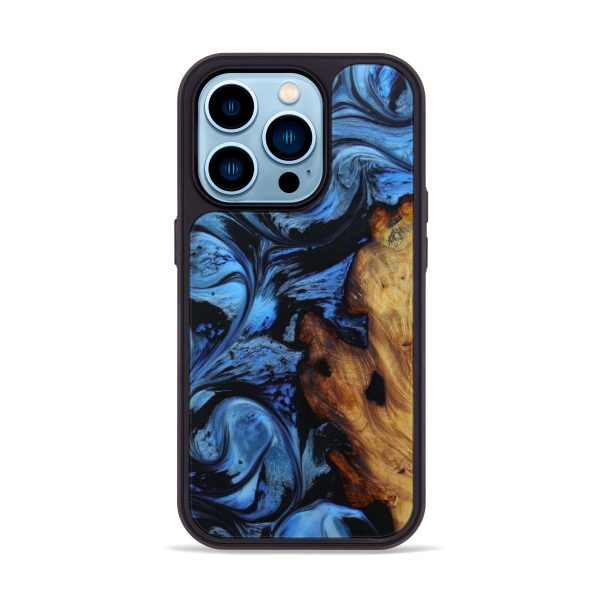 iPhone 14 Pro Burl Wood Phone Case - Rodrigo (Dark Blue, 600606) Online Hot Sale