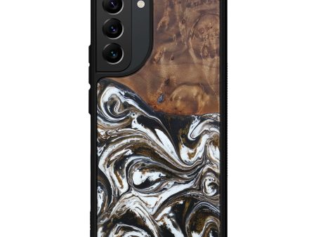 Galaxy S22 Plus Wood+Resin Phone Case - Fredericka (Black & White, 603113) Online