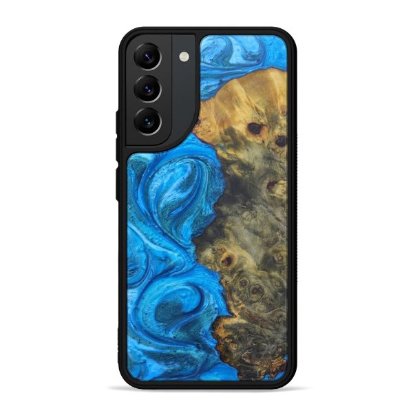 Galaxy S22 Plus Wood+Resin Phone Case - Veronica (Light Blue, 602973) Supply