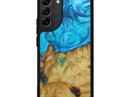 Galaxy S22 Plus Wood+Resin Phone Case - Gaye (Light Blue, 601877) Online Sale