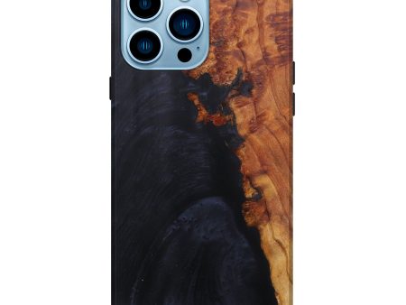 iPhone 14 Pro Max Wood+Resin Live Edge Phone Case - Candis (Pure Black, 601224) on Sale