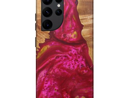 Galaxy S22 Ultra Wood+Resin Live Edge Phone Case - Margarete (Dark Red, 602513) Online Hot Sale