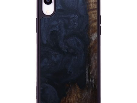 iPhone Xr Wood+Resin Phone Case - Ashla (Pure Black, 600732) on Sale