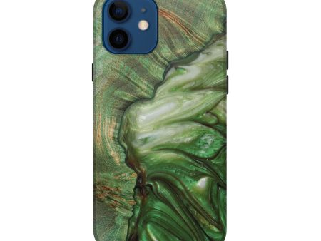 iPhone 12 Wood+Resin Live Edge Phone Case - Gaffney (Dark Green, 601230) Online Sale