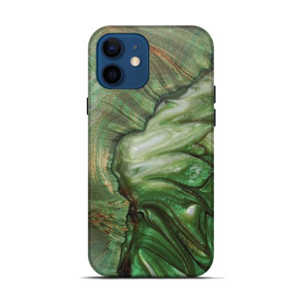 iPhone 12 Wood+Resin Live Edge Phone Case - Gaffney (Dark Green, 601230) Online Sale