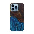 iPhone 14 Pro Wood+Resin Live Edge Phone Case - Lalit (Teal & Gold, 600521) Discount