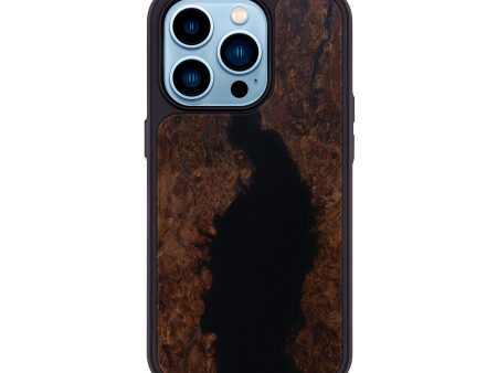 iPhone 14 Pro Wood+Resin Phone Case - Vincenzo (Pure Black, 600743) Discount