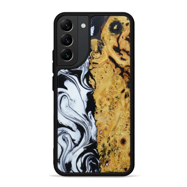 Galaxy S22 Plus Wood+Resin Phone Case - Kinna (Black & White, 602368) Sale