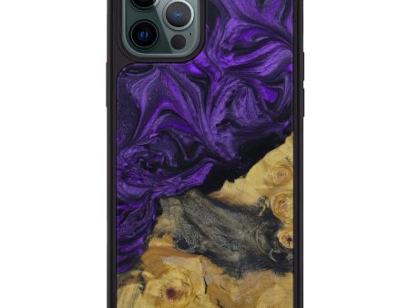 iPhone 12 Pro Max Wood+Resin Phone Case - Anton (Purple, 602075) Cheap