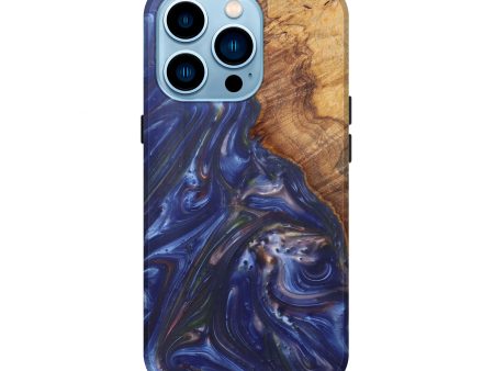 iPhone 14 Pro Wood+Resin Live Edge Phone Case - Berrie (Light Blue, 601223) Cheap