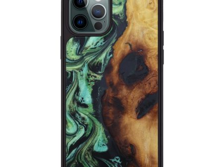 iPhone 12 Pro Wood+Resin Phone Case - Alfred (Dark Green, 601998) Hot on Sale